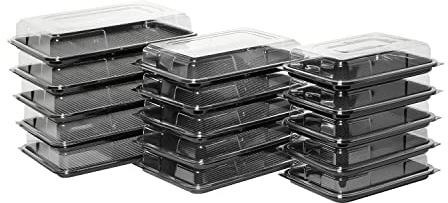 Caterline Food Serving Trays with Lids - Value Pack of 5 Small, 5 Medium & 5 Large. Perfect for Catering Events, Buffets, Parties. Reusable, Durable & eco-friendly