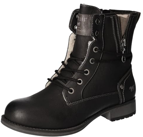 Mustang Damen Stiefeletten gefüttert Schwarz, Schuhgröße:EUR 38