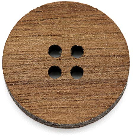 NaturSchatulle Holzknöpfe Natur 12-30mm I 25 Stück Nussbaum 4 Loch Knöpfe Holz DIY Basteln Nähen Schmuckherstellung Annähen Rund 12mm