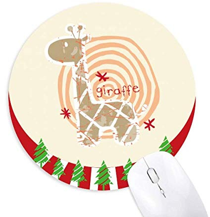 Giraffe Cartoon Ring Animal Round Rubber Maus Pad Weihnachtsdekoration
