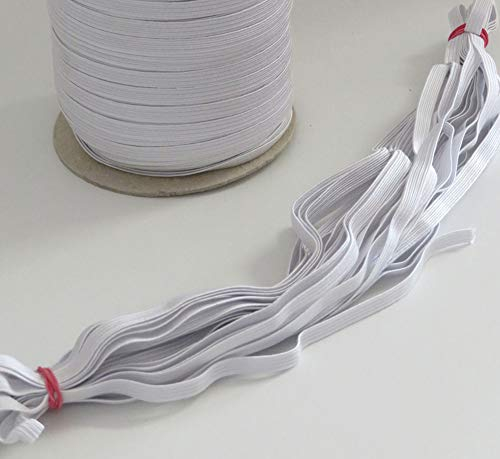 MB Gummilitze - Gummiband Bandbreite ca. 8 mm Bandfarbe weiß 10 Meter