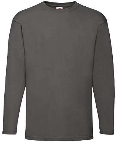 Fruit of the Loom Valueweight Long-Sleeved T-Shirt - Grey - Small