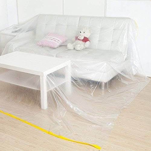 Housse de protection pour meubles en plastique pour canapé et canapé, très résistante et imperméable - Pour canapé, lit,meubles de protection pour le rangement et le déplacement (144L x 105W'')