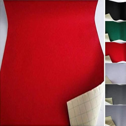 StoffBook ROT DEKOFILZ BASTELN SELBSTKLEBEND DIY 50X20CM FILZSTOFF KLEBEFILZ, B736 (rot)