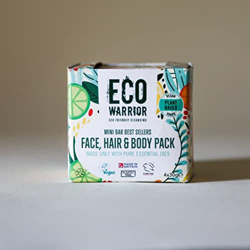 Eco Warrior Mini Soap Gift Set - Vegan, Cruelty Free, No SLS or Parabens, Little Soap Company Gift For Her, Organic Body & Hand Soap Bars 4 x 30g