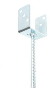 Aqbau® Support de poteau en U à sceller dans le béton en forme de U 71 mm - Ancrage béton pour poteaux en bois - Ancrage de poteau en U - Avec ancrage en béton - Métal galvanisé à chaud