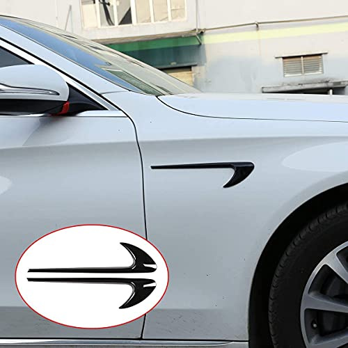 2 Stück Glänzend Schwarz Silber ABS Chrom Für Benz E-Klasse W213 C-Klasse W205 Refit E63S AMG Auto Seitenkotflügel Verkleidung Zubehör (Schwarz)