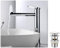 Ibergrif Luna, Miscelatore Lavabo, Rubinetto Bagno Alto, Cromo &, Scarico Lavabo Bagno Universale Pop Up 1/4 '', Valvola Piletta Lavandino Click Clack, Con Troppopieno, M, Grigio (Argento)