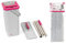 Kleeneze COMBO-7583 Slimline Flat Head Mop and Bucket Set with Refill Mop Head, Twin Water Compartment, Built in Wringer/Dirt Scraper, Pink/Grey