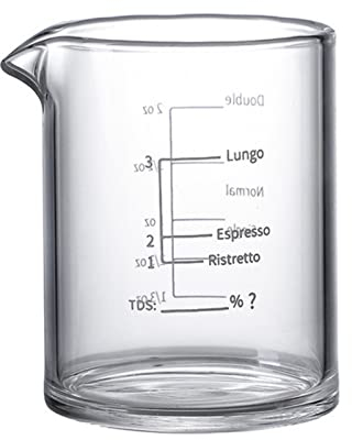 Valink Pyrex Vaso Medidor, Vaso Medidor de Vidrio Espresso Shot Glass Liquid Ounce Cup Con Escala Para Leche, Espresso, Café