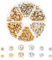 WADORN Lot de 180 clous à Rivets en Strass, 3 Tailles Strass Clous Pointes Spots Goujons Pointes Métalliques Rivets Clous Clous 6/8/10mm Griffe Perles Pointes Rivets pour Cuir Artisanat DIY Faire