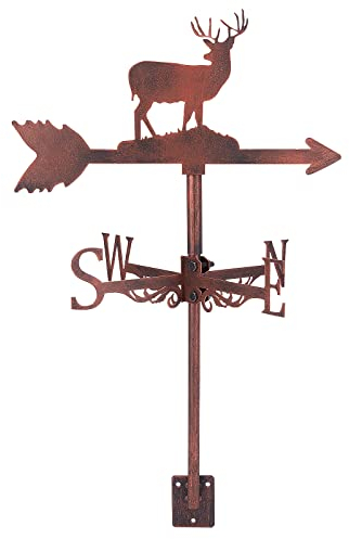 SUPERDANT Girouette Elk Ornement Girouettes Métal Girouette Vent Outil de Mesure Bronze pour Toit Cour Jardin Ferme Décoif Extérieur Décor