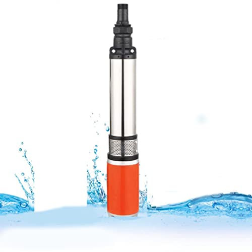 QINGDONGDZA 48V High Lift 35M Solar Water Deep Well Pump, High Pressure Deep Well Pump Submersible DC Pump for Agricultural Irrigation Garden Home (Orange),60V