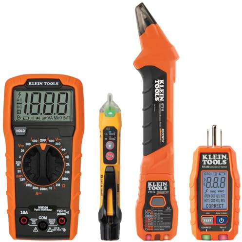 Klein Tools 80101 Kit de probador de casas, probadores de salida y receptáculo GFCI, multímetro, NCVT, buscador de interrupto