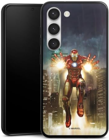Silikon Hülle kompatibel mit Samsung Galaxy S23 Case schwarz Handyhülle Marvel The Avengers Iron Man