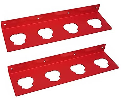 FUBESK Battery Holder for Milwaukee M12, Battery Storage Holder for Milwaukee M12 Battery, Metal Wall Mount Rack With 4 Slots Organizers for Batteries Or Tools-2Pack