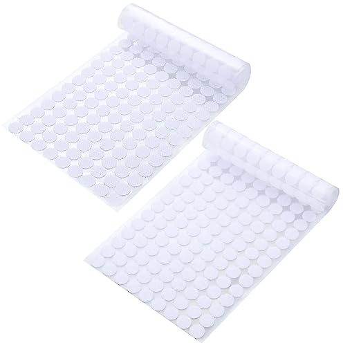 1656 Stück Klettpunkte Selbstklebend, 10mm Klett Klebepunkte Rund Klettklebepunkte Doppelseitig für Papier Metall Kunststoff Glas Karnevals DIY Faschingsdeko Bastelarbeiten Geburtstag Geschenk (Weiß)