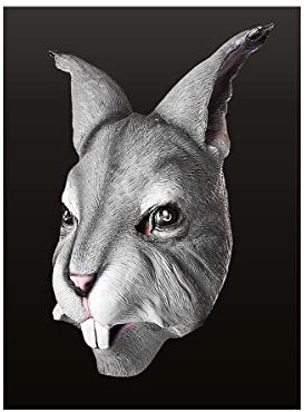Kaninchen Maske aus Latex - Vollmaske als Verkleidung für Halloween, Karneval & Motto-Party