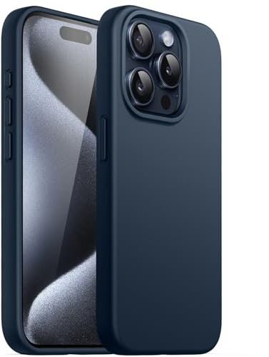 JETech Silicone Case for iPhone 15 Pro Max 6.7-Inch, Silky-Soft Touch Full-Body Protective Phone Case, Shockproof Cover (Navy)