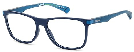POLAROID Brille mit Sehstärke für Herren optional mit Sonnenbrillentönung oder Blaulichtfilter, Rechteckig, gefertigt aus Öko Co-Polyester (inklusive Brillenetui)