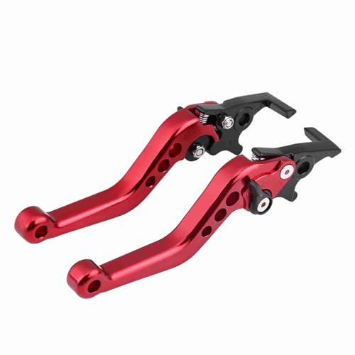 Aramox Brake Lever Assembly, Red CNC Double Disc Brake Lever Assembly for Motorcycle Scooter Bike (Red)