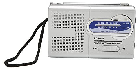 Pocket Radio, Bass Sound Sensitive AM FM Transistor Radio Headphone Jack for Outdoor