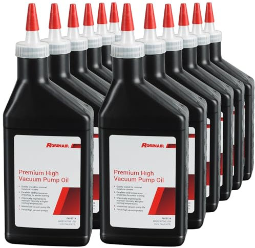 Robinair Aceite de bomba de alto vacío 13119; 1 pinta (paquete de 12)