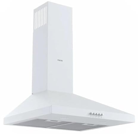 Ferre PH500-PWH 50cm Pyramid Chimney Cooker Hood, Kitchen Extractor Fan, White