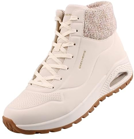 Skechers Damen High-Top Sneaker UNO Rugged Darling Daze, Frauen Sneakers,Sneaker,Sneaker-Stiefeletten,Cut,Halbschuhe,Beige NAT,39 EU