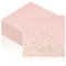 Rosa Servietten, Goldfolie Party Papierservietten 80 Stück Abendessen-Servietten 33x33cm Cocktailservietten für Valentinstag, Brautparty, Hochzeitsfeier, Mädelsparty, Geburtstag