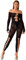 Walang Damen Fischnetz Set Bodystocking Party Kleidung Clubwear Trägerlos Top & Strumpfhose Sexy Mesh Dessous Jumpsuits (Schwarz)