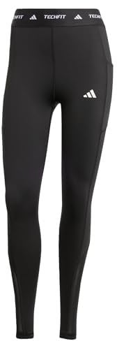adidas Femme TECHFIT Stash Pocket Full Length Leggings, Black, L