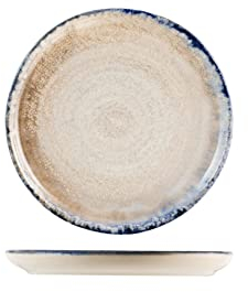 H&H, Artisanal, Set 24 piattini Pane, in Stoneware, Blu, cm 14