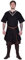 Battle-Merchant Mittelalter Tunika Ailrik | Baumwoll Tunika mit Bordüre für Herren | Kurzarm Wikinger Hemd | Krieger Verkleidung für Karneval (Schwarz/5XL)
