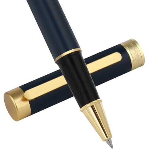 Zalantan Kugelschreiber, hochwertiger Luxus-Kugelschreiber, schöner Füllfederhalter für Herren, reines Kupfer, sanfter Journaling-Stift, kommt mit Geschenkbox und 2 Ersatzminen (Blau)