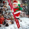 Snarfiun Kletternder Weihnachtsmann, Weihnachtsmann auf Leiter, Elektrische Kletterleiter Santa Claus,Christmas Decoration, Electric Climbing Ladder, für Weihnachtsbaum Fenster Wände Garten