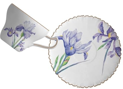 MAGICLULU Robusto Set Di Tazze Da Tè in Ceramica Piattino in Porcellana Tazza Da Caffè Multifunzione Uso Quotidiano Per Bevande Calde O Fredde.