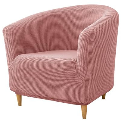 Hearda Jacquard Housse Fauteuil 1 Place, Extensible Housse Fauteuil, Housse Fauteuil Club, Housse Fauteuil Cabriolet, Lavable Housse de Canapé, Salon Protecteur de Tub Chair (Rose)