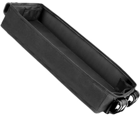 KOMBIUDA Stroller Tray Holder and Organizer Cup Holder for Baby and Toddler Black Oxford Cloth Material Universal Fit for Four-Wheel Travel Stroller Snack Tray