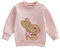 M9ppzzur7 Toddler Baby Sweatshirt Bunny Embroidery Long Sleeve Cute Top Easter Outfits (Pink, 3-6 Months)