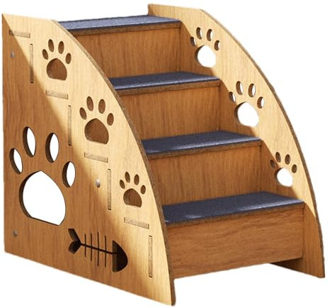 Haustierstufen für Katzen - Hundetreppen für den Innenbereich, Tiertreppen aus , Stufen zum Klettern auf Hochbett | Rutschfeste Holztreppe für kleine und mittelgroße Hunde