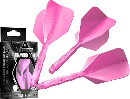 Viper Diamond Core Integrated Dart Flight & Shaft System - Precision Darting Accessory with Tough Polymers for Enhanced Performance, 3er Set