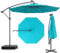 GOPLUS Sonnenschirm Ø 300 cm mit Sandsack, Ampelschirm mit LED-Solar-Beleuchtung, UV-Schutz, Terrassenschirm mit Kurbel, Marktschirm Gartenschirm für Pool, Rasen & Garten (Türkis)