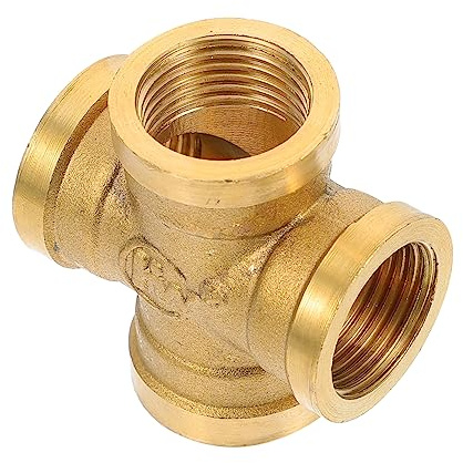 CIYODO Raccordo Filettato in Ottone A 4 Vie Giunto Connettore 1/2 Pollice Adattatore Per Acqua Calda E Fredda Per Collegamenti Di Aria E Tubi Dell'acqua