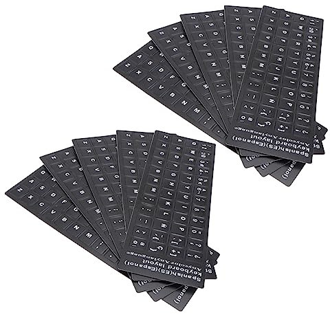 OSOLADY 10Pcs Keyboard Stickers Multi Language Laptop Stickers Easy Peel Stick Fit for PC and Notebook Protects Keys From Scratches for Home Office School