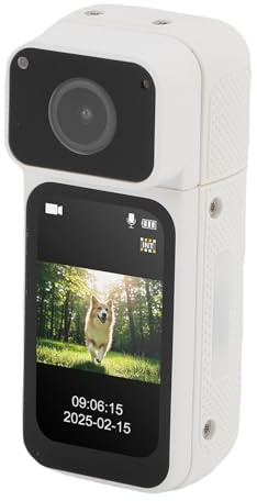 Plyisty Daumenvideo -Blog -Kamera 2.7k Actionkamera mit 170 Grad Objektiv für Outdoor Aktivitäten, Schwarze Farbe (White)