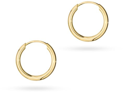 MARKO Echtgold Creolen Damen 12mm – Feine 14 Karat (585) Gold Ohrringe aus Gelbgold | Klassischer Schmuck für Frauen – Elegant zu Alltag, Oktoberfest & Weihnachten