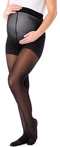 Merry Style Maternité Collant Grossesse Lingerie Sous-vêtement Femme MS 109 40 DEN (Noir, M)