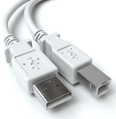 CABLEPELADO Cable Impresora | Cable USB para Impresora | Cable USB 2.0 Tipo A a Tipo B | Compatible con HP,Epson,Canon,Brother,Lexmark,Escáner,Disco Duro,Fotografía Digital | Beige | 1 Metro