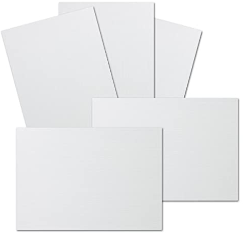 50 Stück DIN A6 Karton mit Leinenstruktur - Farbe: Weiss - 105 x 148 mm -250 Gramm pro m² - Einzelkarte ohne Falz - Ideal zum Basteln, Scrapbooking, Grußkarte - GUSTAV NEUSER